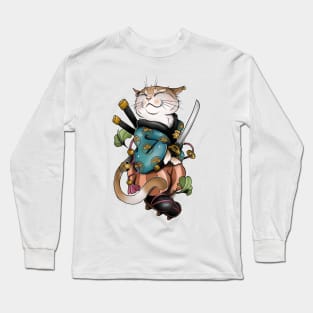 samurai cat Long Sleeve T-Shirt